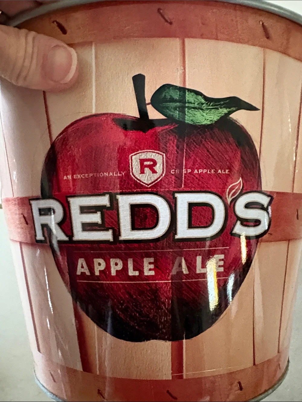 Decorative Redd’s Apple Ale bucket - Peach & Red